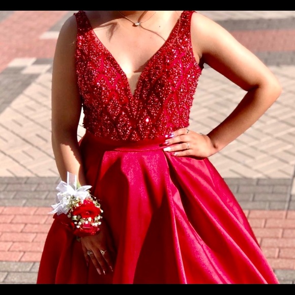 Cinderella Red Prom Dress - Picture 4 of 4